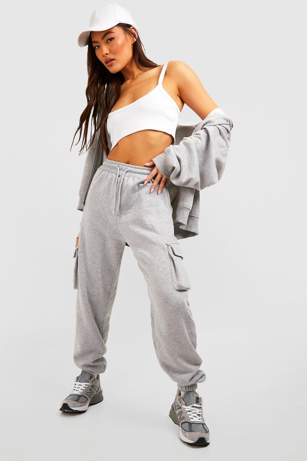 Womens Oversized Cargo Pocket Jogger - Grey - Xs, Grey